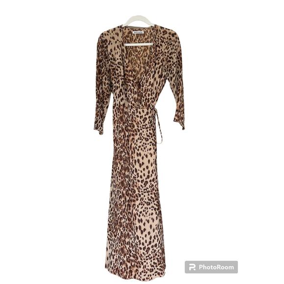 Reformation Animal Print Wrap Dress - Picture 1 of 7